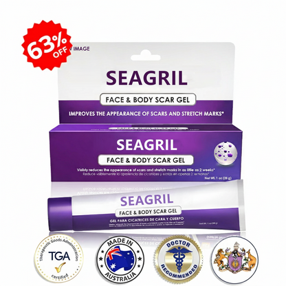 SEAGRIL™ Scar Gel –  Clinically Proven Formula to Soften, Flatten & Fade Scars from Surgery, Acne, Burns, and Keloids