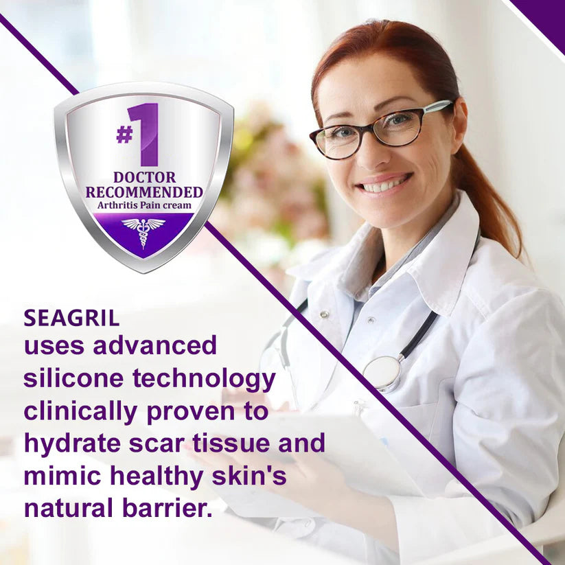 SEAGRIL™ Scar Gel –  Clinically Proven Formula to Soften, Flatten & Fade Scars from Surgery, Acne, Burns, and Keloids