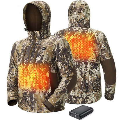 [⚡Flash Sale] Cold Weather Heated Jacket for Men: Waterproof Duck Hunting Coat with Fleece Lining | The Ultimate Battery Heated Apparel