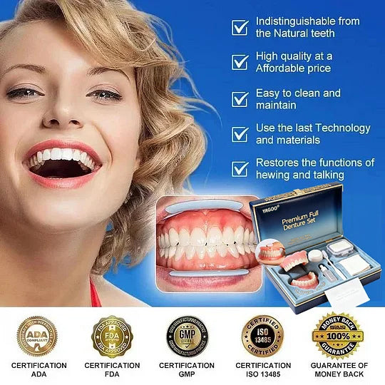 🔥🔥🔥Ends Today: 70% OFF!🦷 Yagoo® Custom-Fit Full Functional Dentures Make you more confident